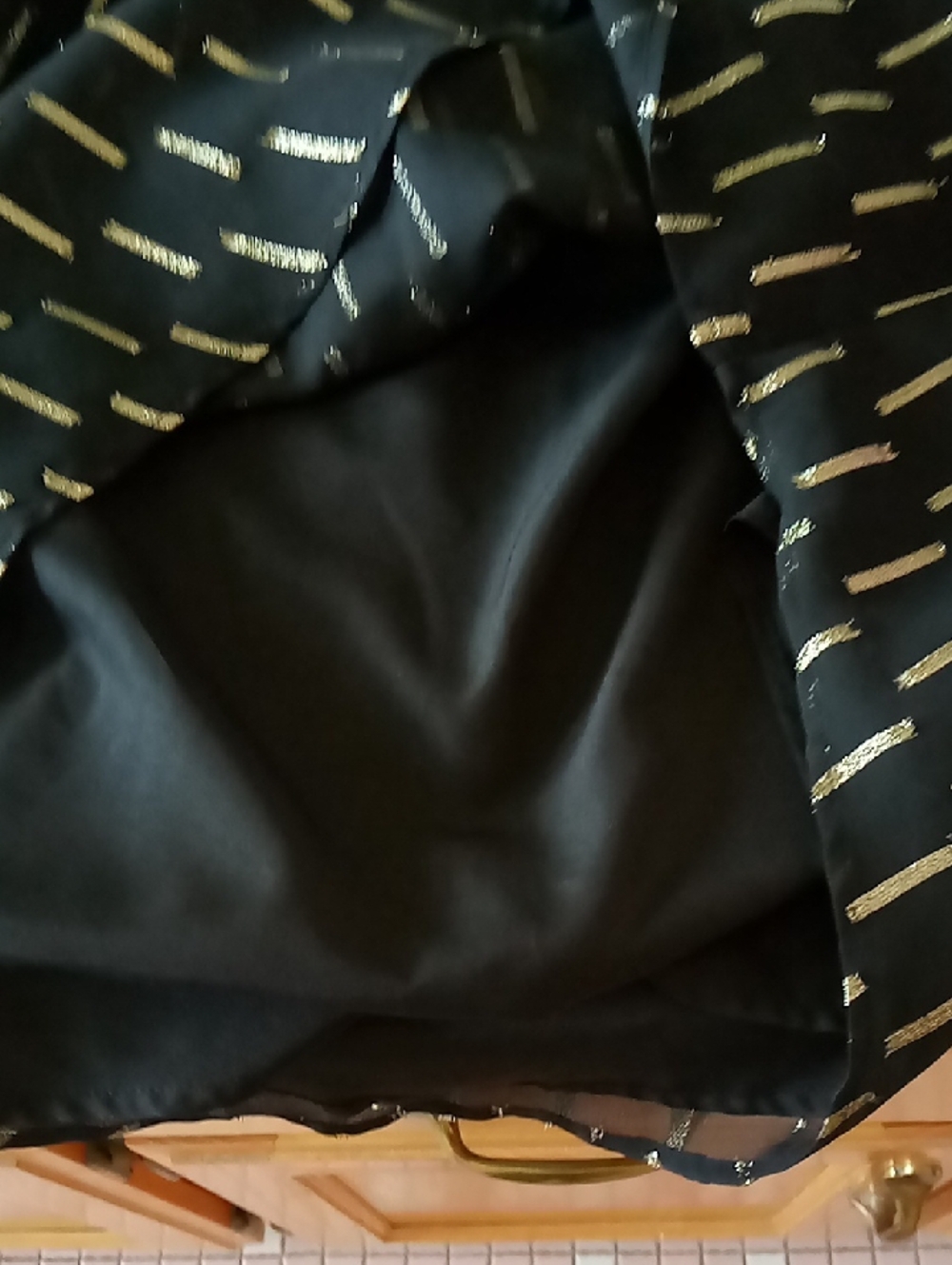 Worthington Black Sleeveless Camisole with Gold Metallic Accents - Picture 3 of 5